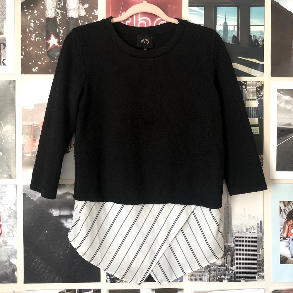 W5 Black And White Blouse